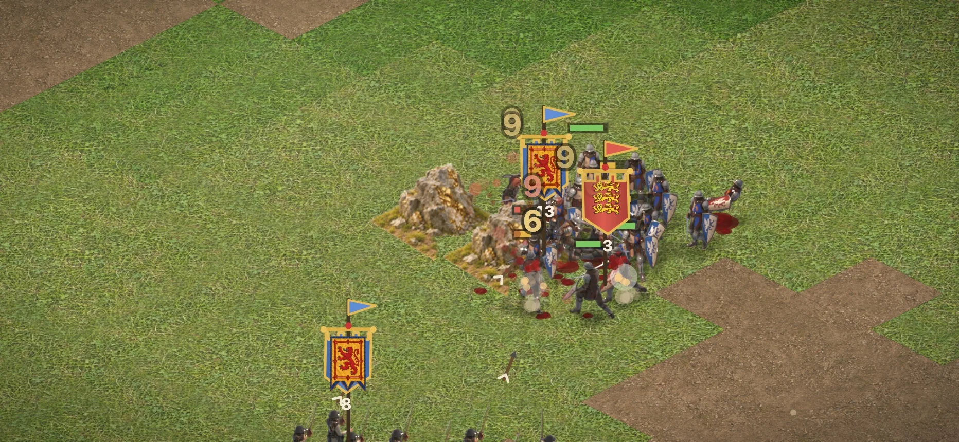 Scottish companies attacking the enemy Town Center